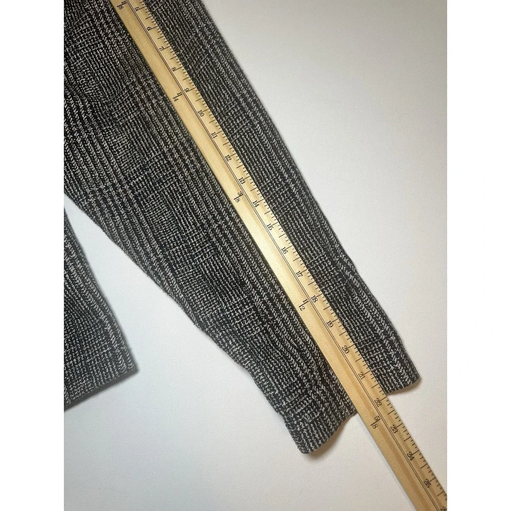 VTG Adolfo International Women 100% Silk Oversized Glen Plaid Gray Blazer‎ SMALL